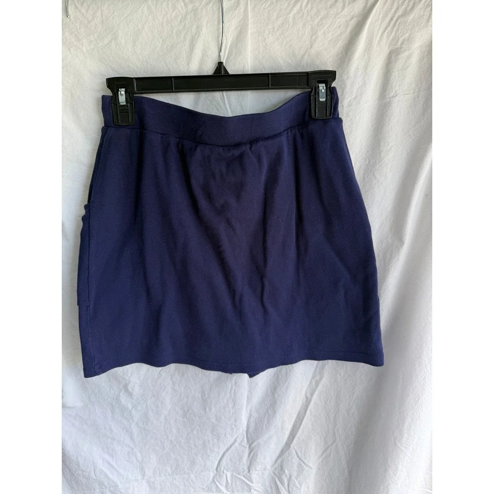Jones New York Signature Navy Blue Knit Mini‎ Skirt with Pockets Small